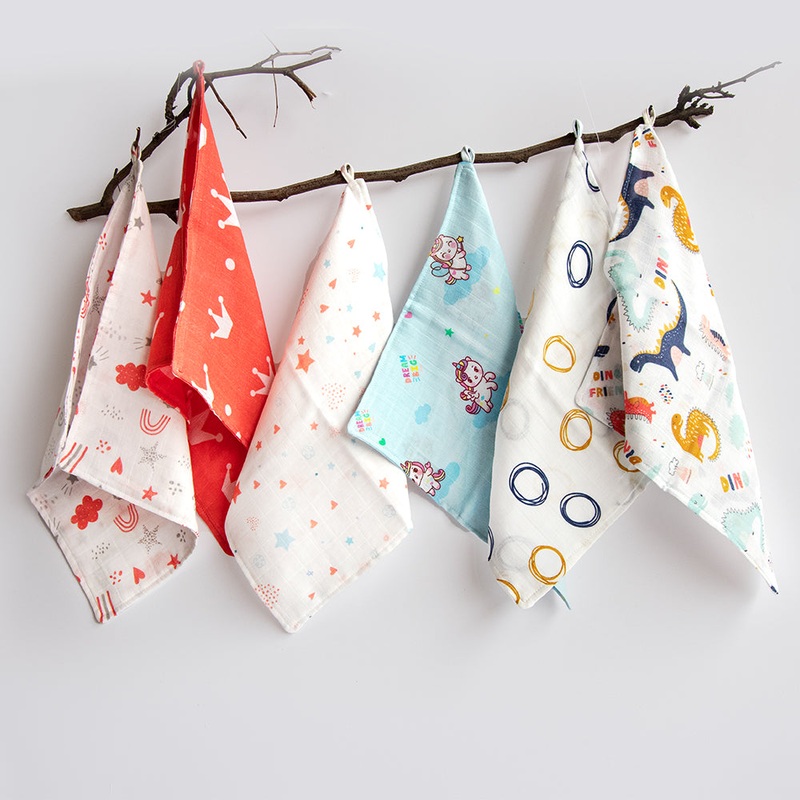 Unicorns & Dinos- Organic Muslin Wipes (Set Of 6)