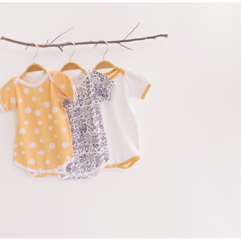 Yellow Love Bodysuits – Set Of 3