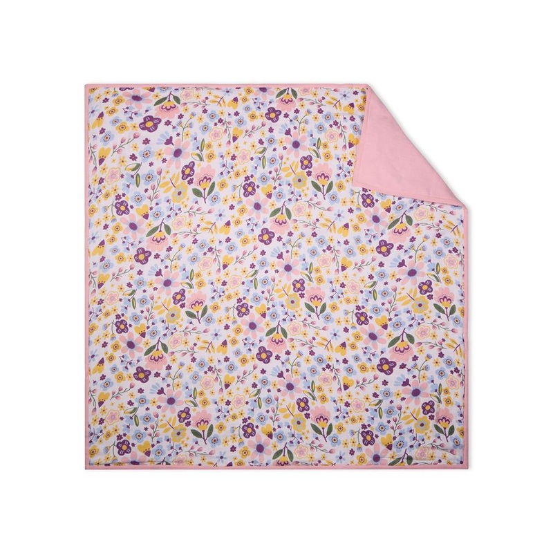100% Premium Cotton 4/6 Layered Baby Muslin Blanket Floral Print & Pink – (43×43 Inches)