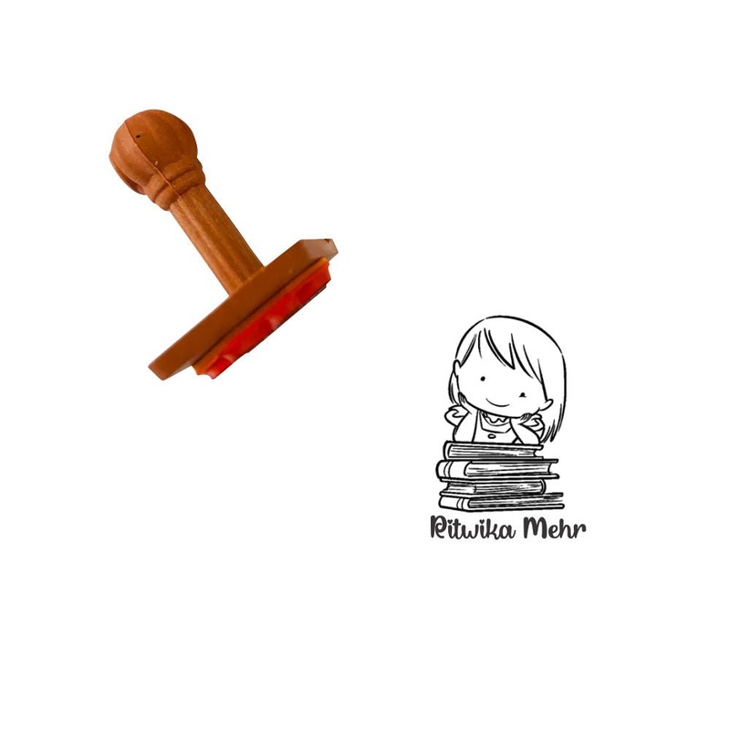 Book stamp – little miss Bookworm