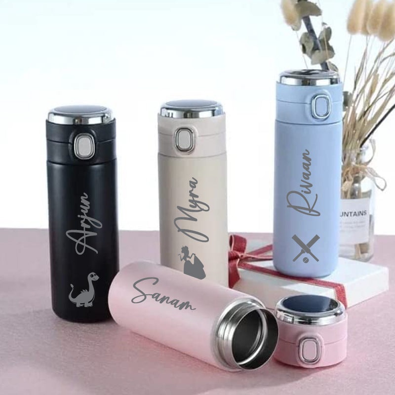 Insulated Temperature Bottle – Cream/ Pink