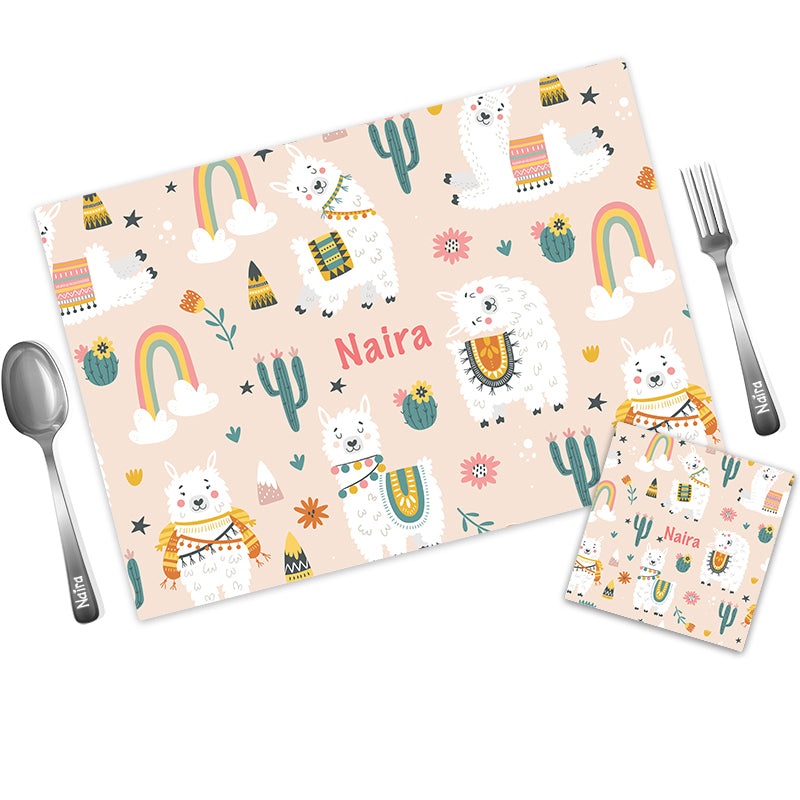 Mat Coaster Set –  Llama
