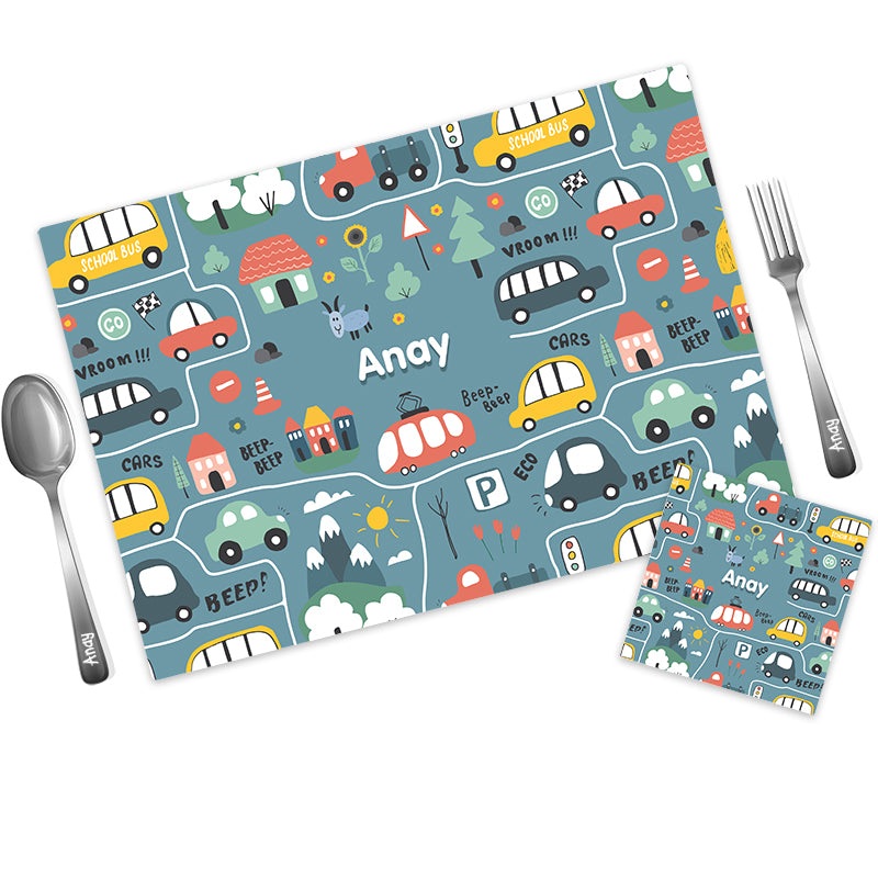 Mat Coaster Set – Vehicles,