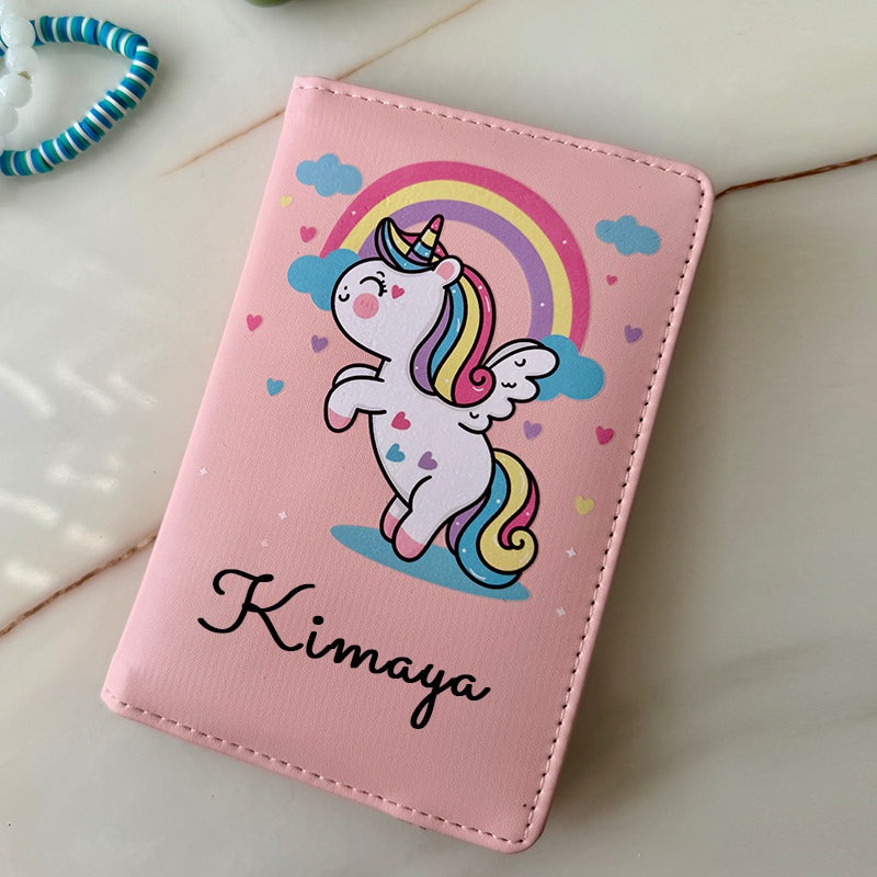 Passport Cover + Luggage Tag –  Unicorn Rainbow