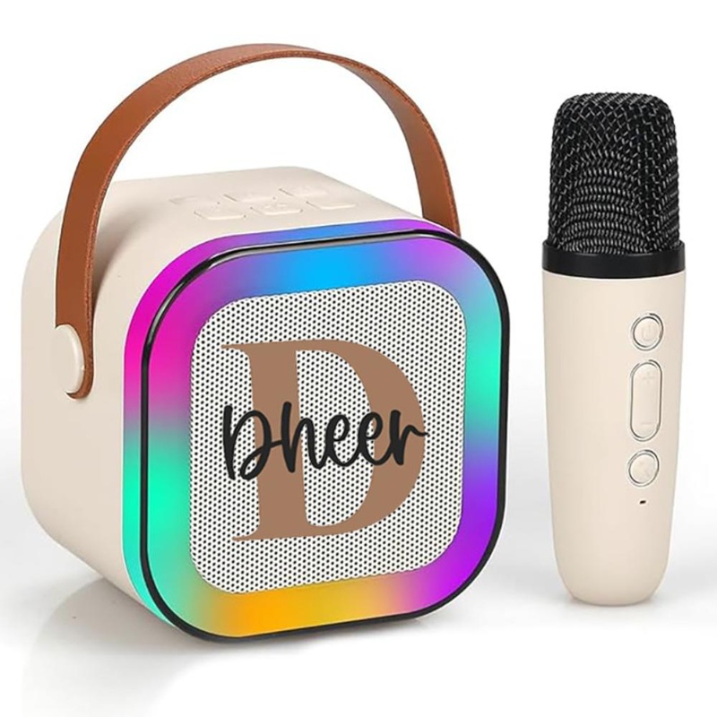 Wireless Karoke Speakers With Mic – Cream