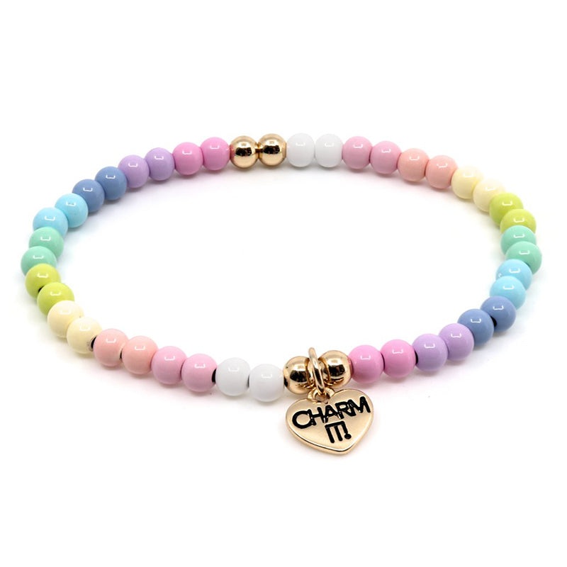 Charm It 4mm Pastel Stretch Bead Bracelet