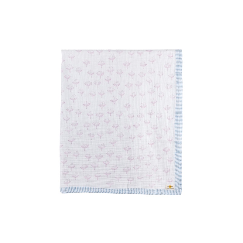 Dulaar Organic Muslin Swaddle (Hand-Block Printed) – Cotton Cheer Pink