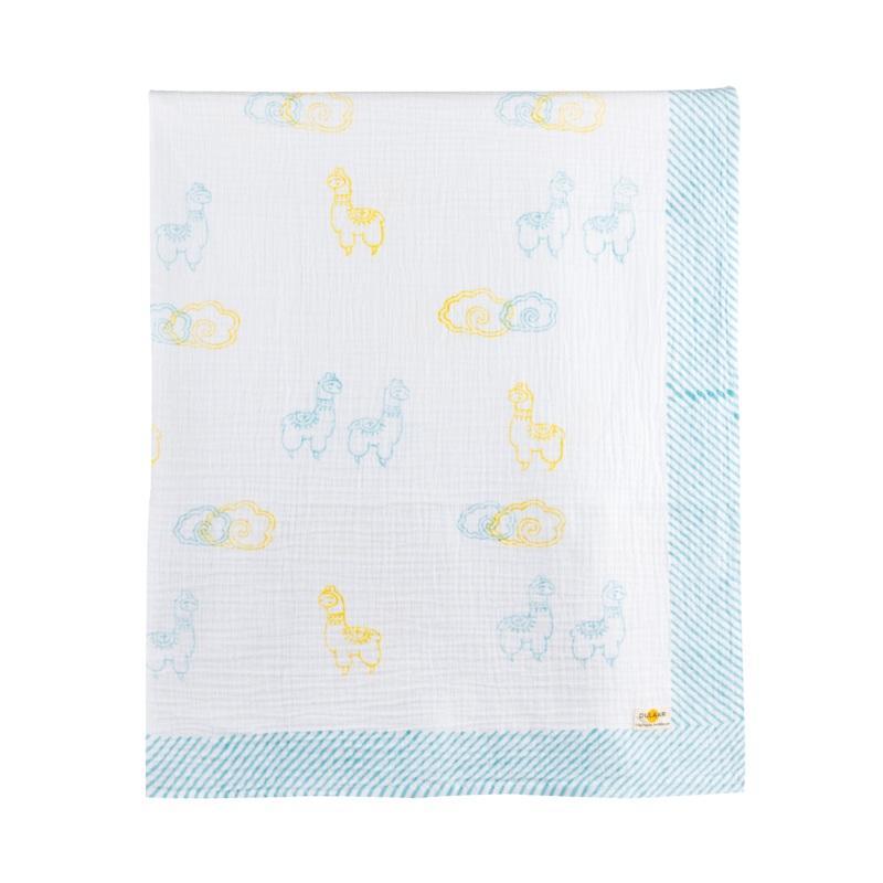 Dulaar Organic Muslin Swaddle (Hand-Block Printed) – Llama Love