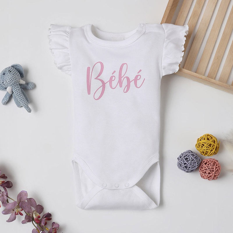 Fancy Fluff Bebe White Onesie