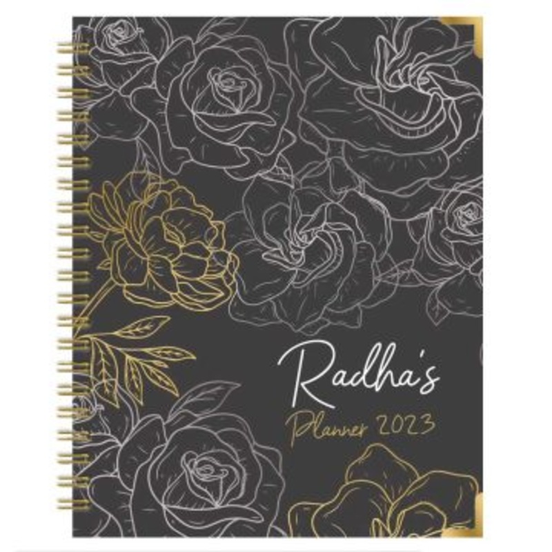 Floral Metal Art Annual Planner – Undated