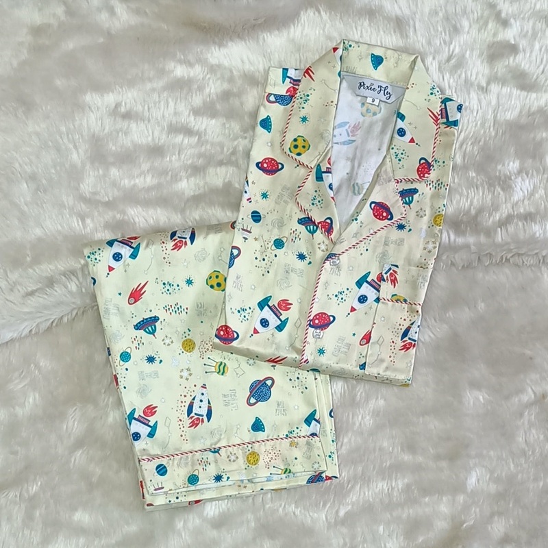 Kid’s Pyjama Set – Yellow Space