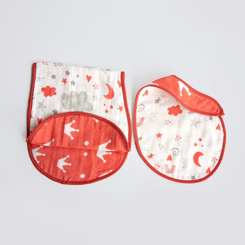 Magical Rainbows – Reversible Bib & Burpy Cloth Set