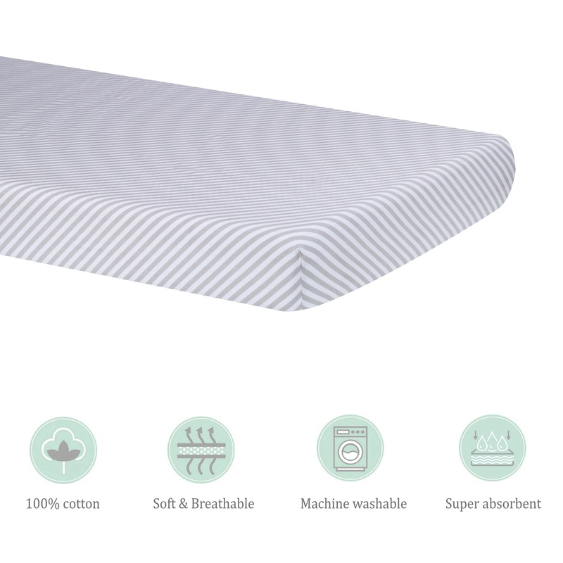 Abracadabra Fitted Sheet – Grey Stripe