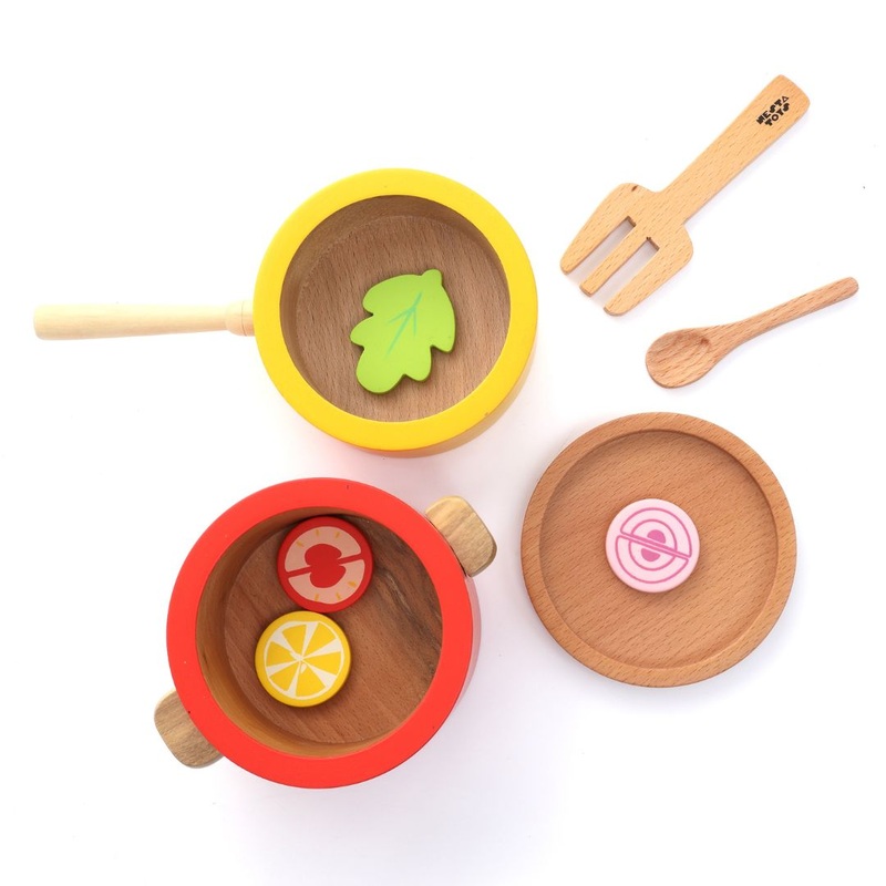 Nesta Toys – Kitchen Play Set | Beech Wood Cooking Set (9 Pcs)