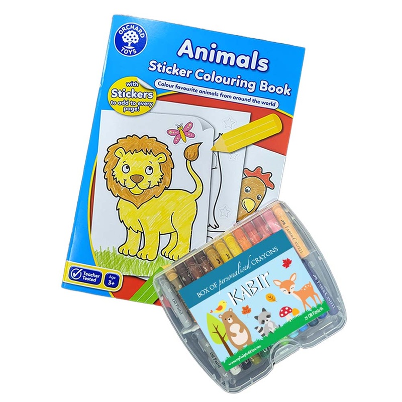 Orchard Toys Colouring Book & Personalised Crayon Set – Animals