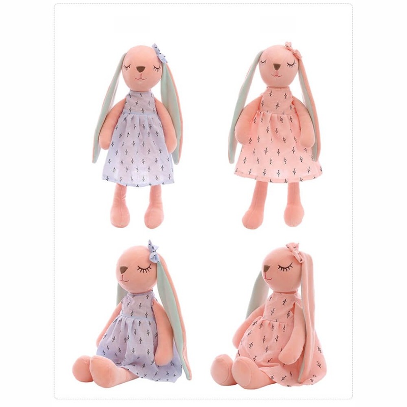 Sleeping Bunny With A Bow – Pink / Steel Grey