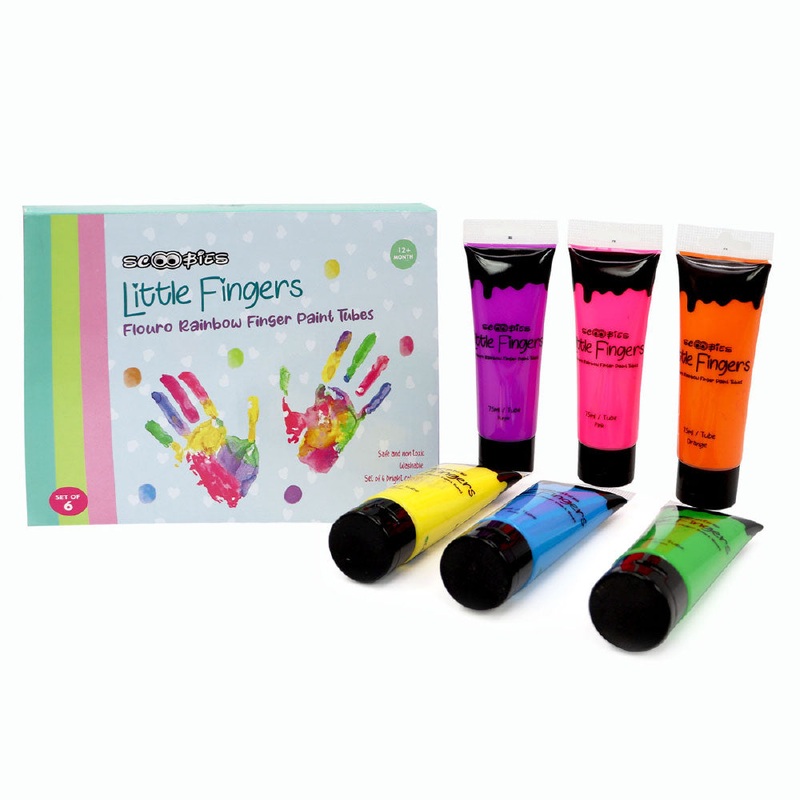 Little Fingers Flouro Rainbow Finger Paint Tubes(Set Of 6)