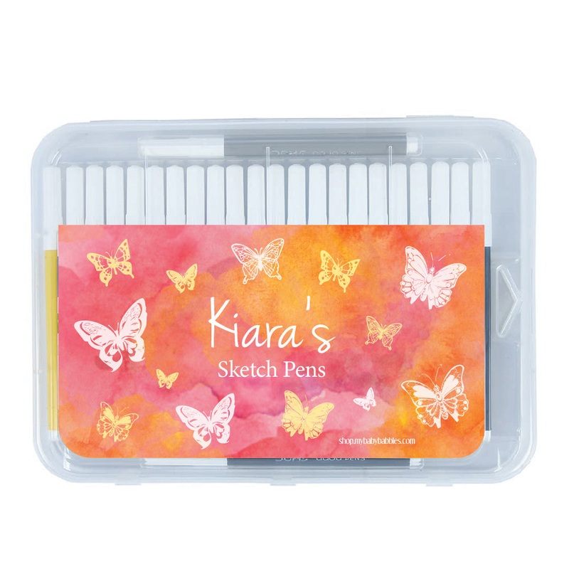 Personalised Aqua Sketch Pens – Butterfly