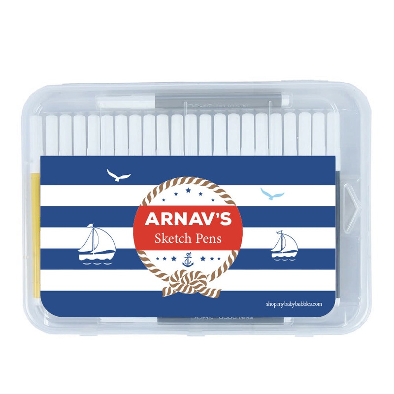 Personalised Aqua Sketch Pens – Nautical
