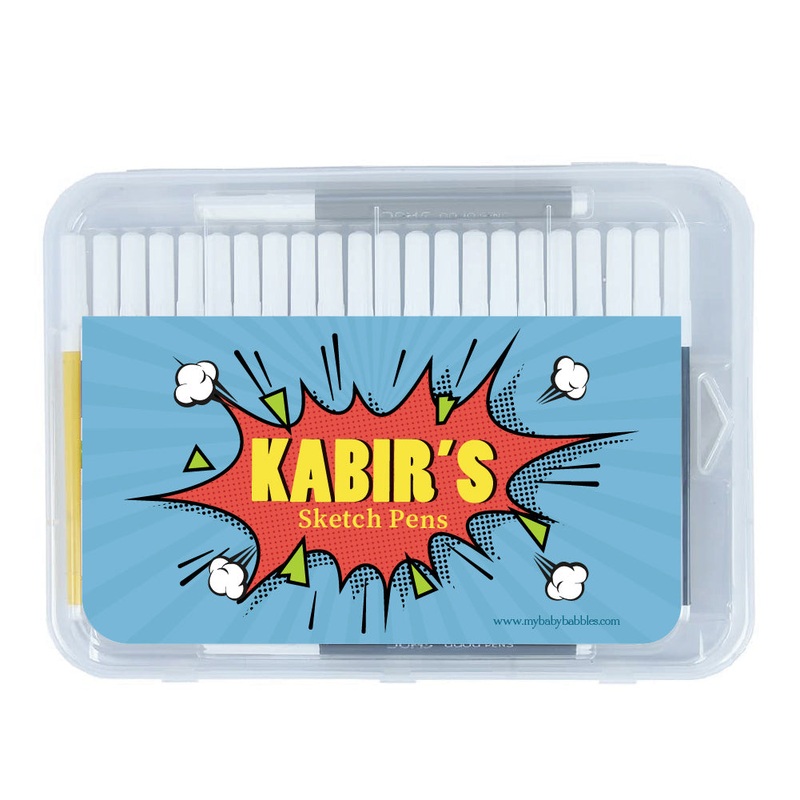 Personalised Aqua Sketch Pens – Pop Art, Boy