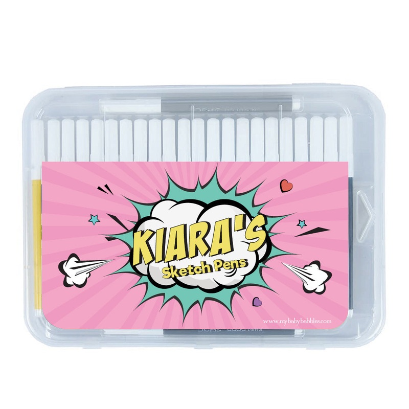 Personalised Aqua Sketch Pens – Pop Art, Girl