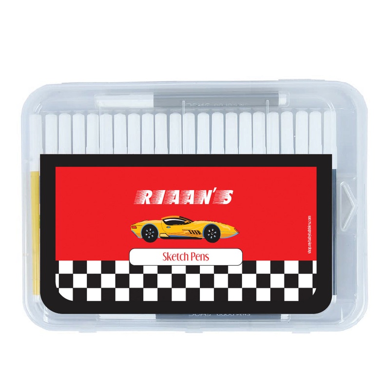 Personalised Aqua Sketch Pens – Race Car