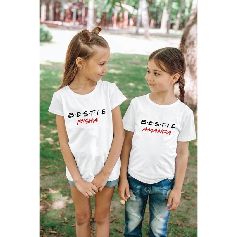Personalised Holographic Themed Tshirt – BESTIE (single piece)