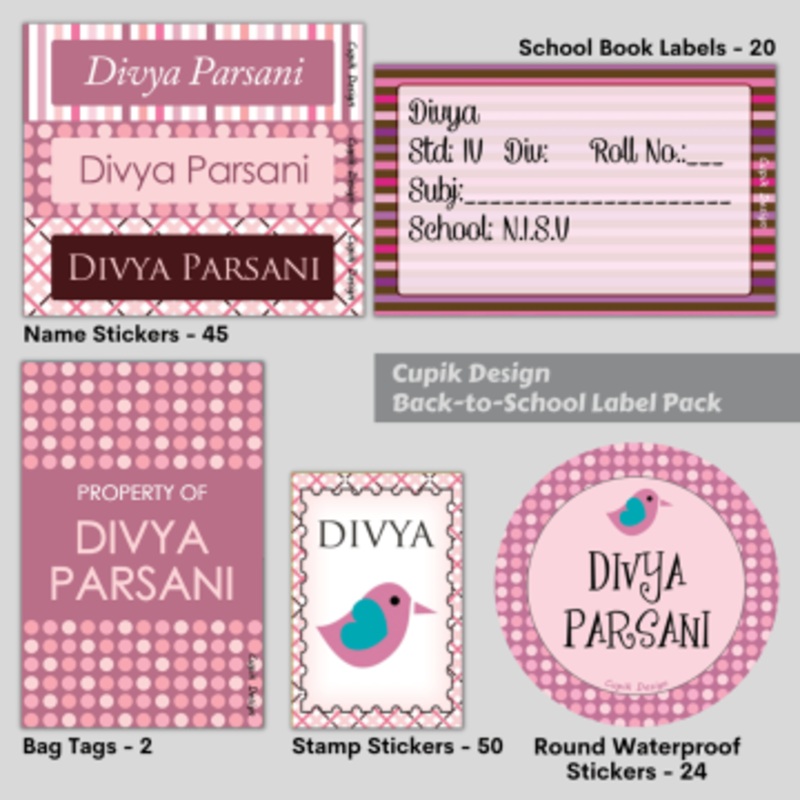 Pink Polka – Back To School Label Pack