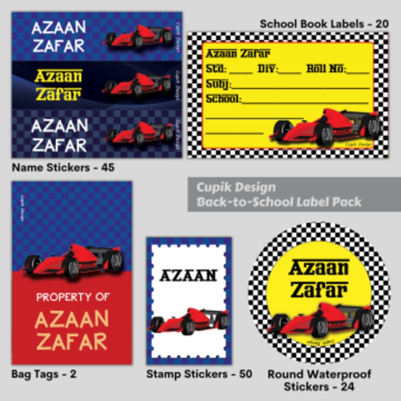 Race Car – Back To School Label Pack