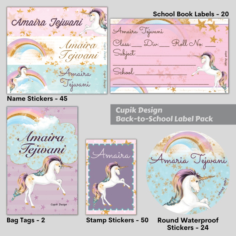 Unicorn – Back To School Label Pack