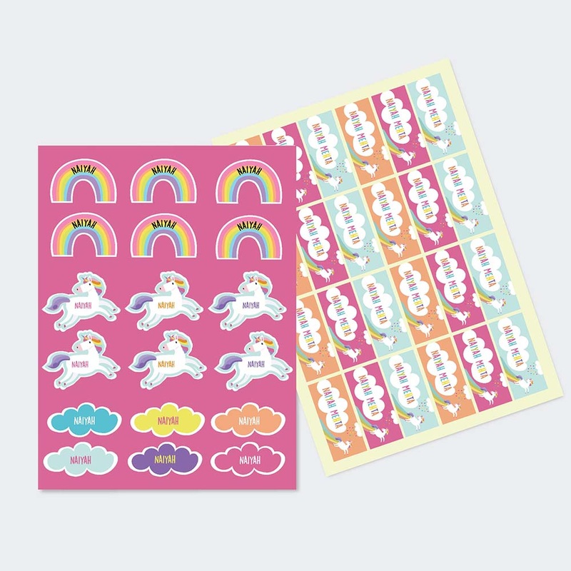 Unicorn & Rainbow – Sticker-Sheet-Set- Of-2-1