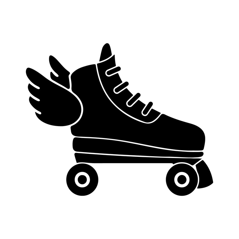 Holographic Motif for Live Printing – Rollerskates