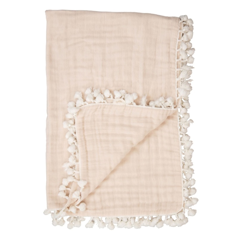 Crane Baby 6 Layer Muslin Blanket Desert – Light Pink