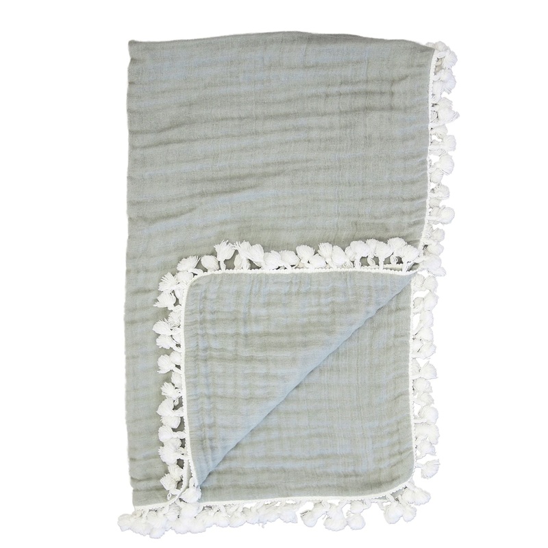 Crane Baby 6 Layer Muslin Blanket Fern – Dark Green