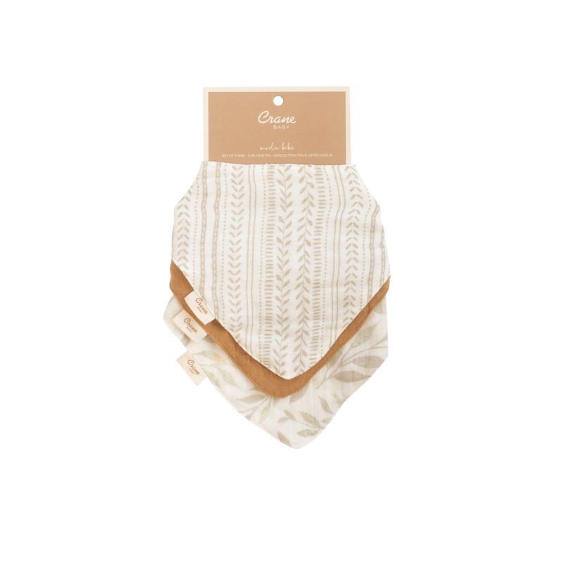 Crane Baby Bandana Bib Set Multicolor Leaf  Willow Collection – Multicolor