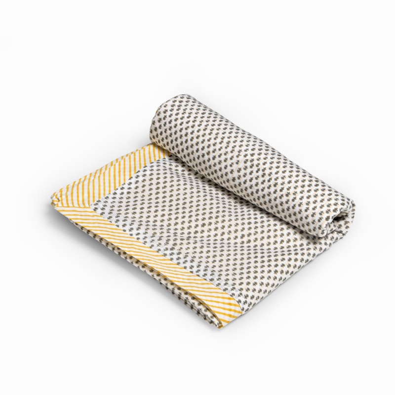 Hand blockprinted Dohar Blanket For Kids  Arrow Booti