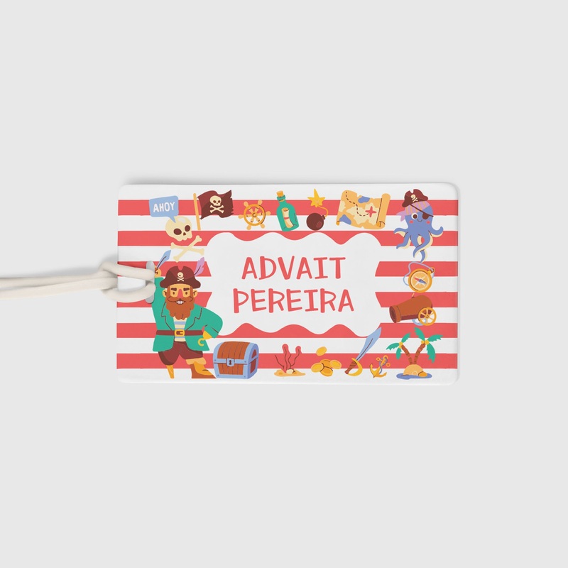 Luggage Tags – Pirate Red , Set of 2