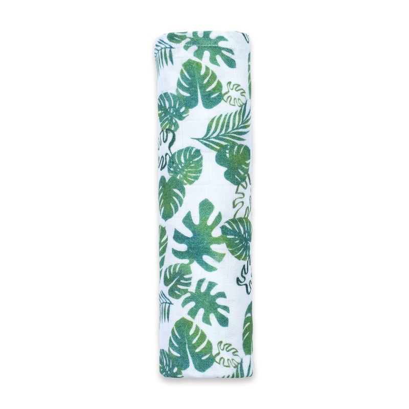 Masilo Bamboo Muslin Swaddle – Tropical Leaves