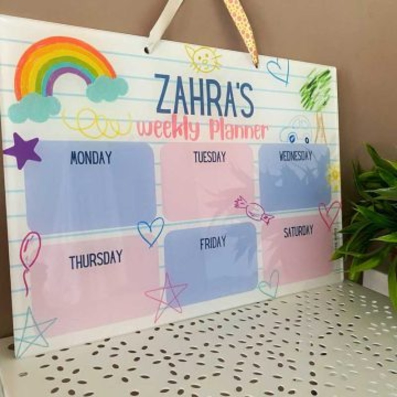 Personalised Arty Corner Weekly Planner – Reusable