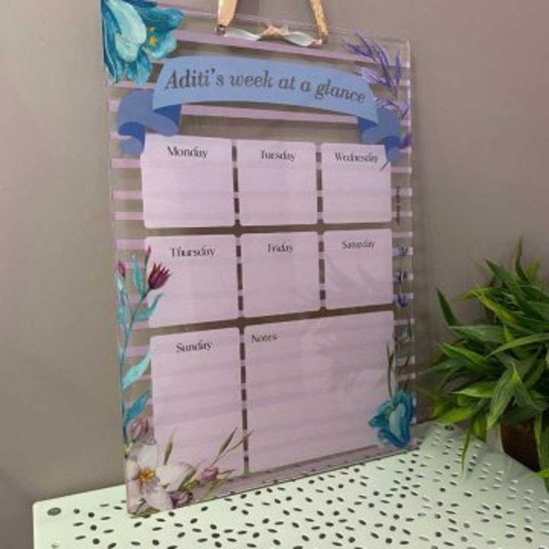 Personalised At A Glance Weekly Planner – Reusable