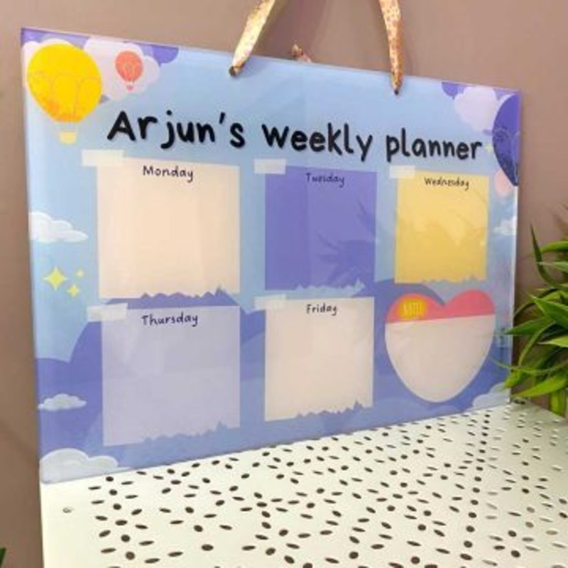 Personalised Blue Sky Weekly Planner – Reusable