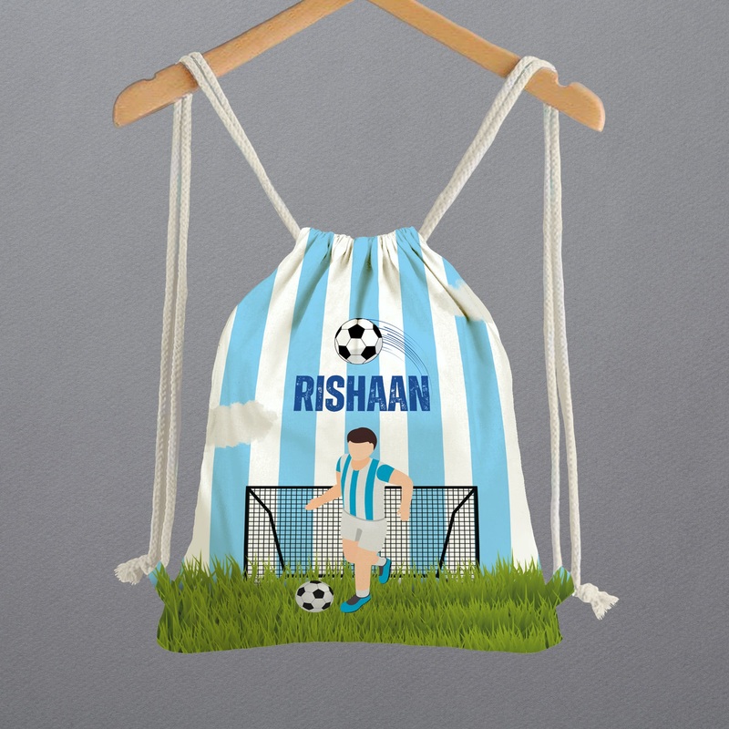 Personalised Drawstring Bags – Football Player