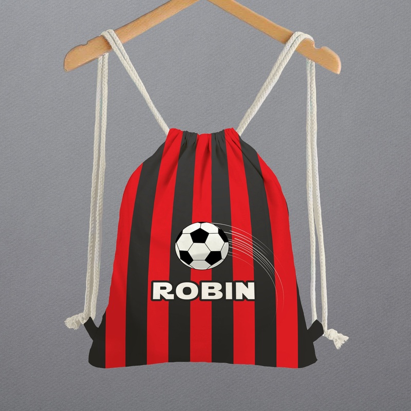 Personalised Drawstring Bags – Football Red
