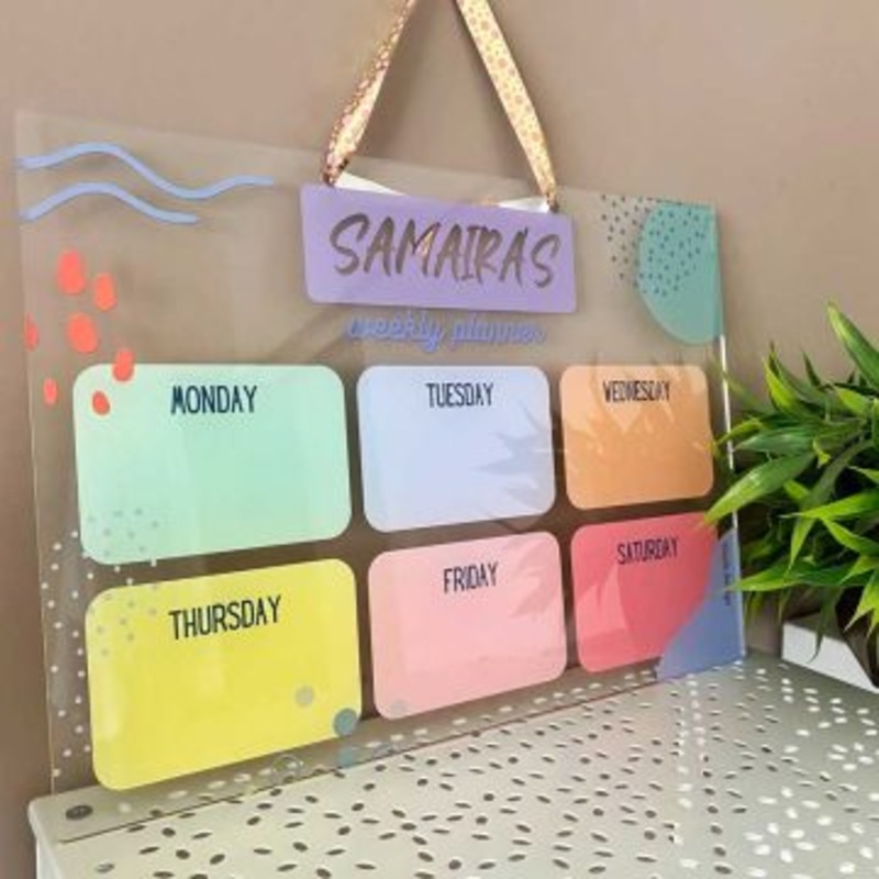 Personalised Modern Art Weekly Planner – Reusable