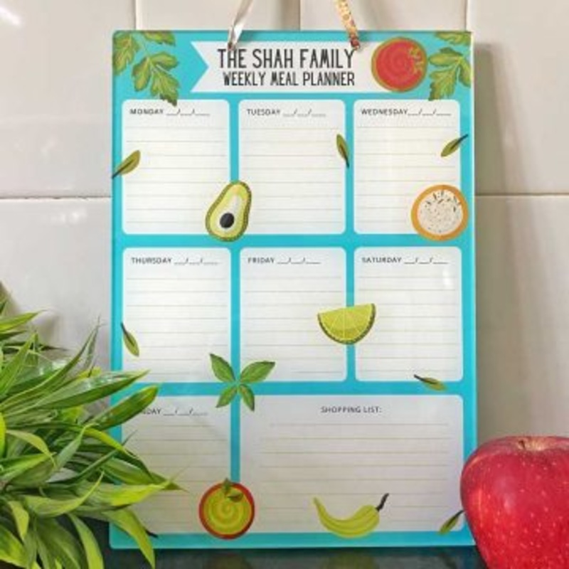 Personalised Teal Meal Planner – Acrylic