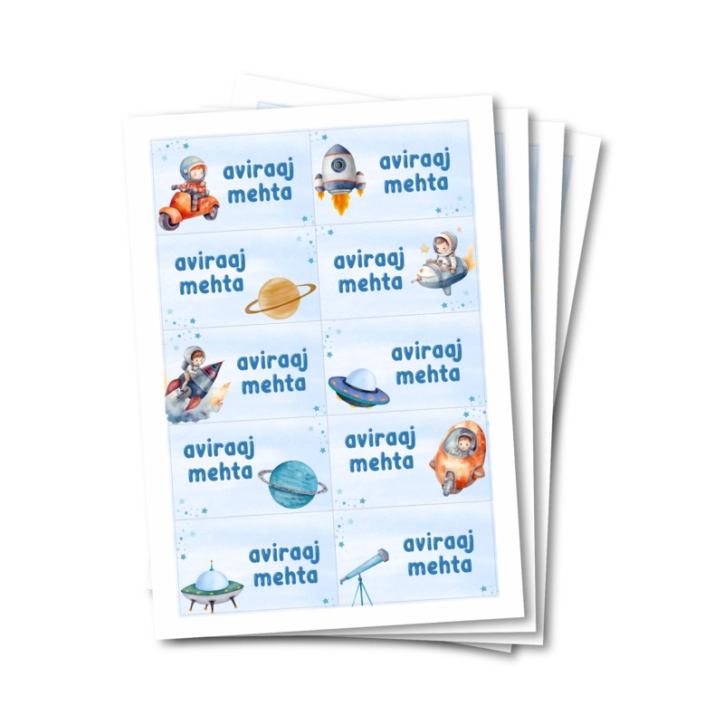 Waterproof Labels – Space (Set Of 40)