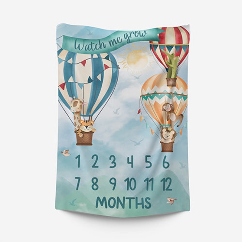 Baby Milestone Blanket – Hot Air Balloons