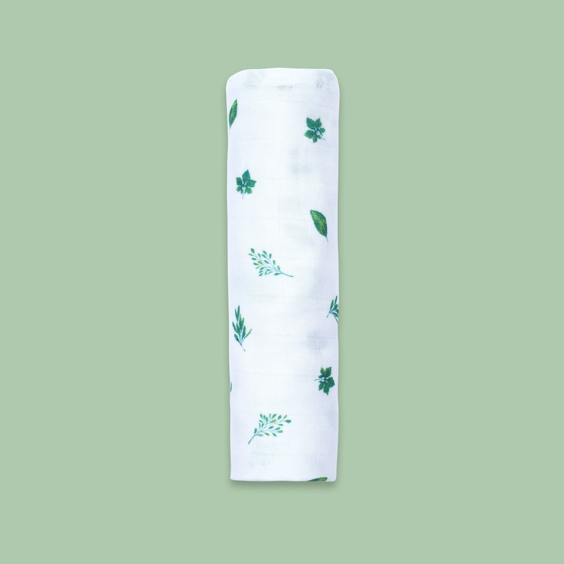 Bamboo Muslin Swaddle – Pressed Leaves