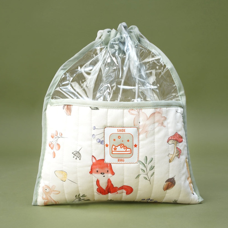 Fancy Fluff Organic Cotton Shoe Bag – Woodland