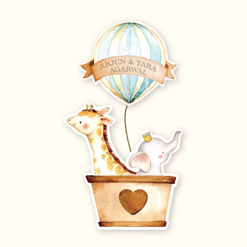 Hanging Tags Set of 25 – Sibling Hot Air Balloon